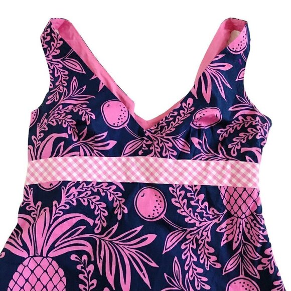Lilly Pulitzer navy/ pink pineapple print top, 0 - Picture 6 of 11